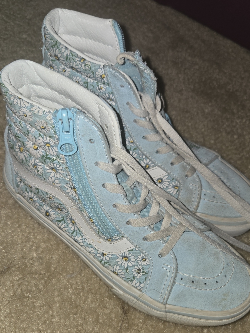 Vans Light Blue Daisy High-Top Sneakers